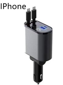 Metal Car Charger 100W Super Fast Charging Car Cigarette Lighter USB And TYPE-C Adapter (Option: Apples with apples-60W)