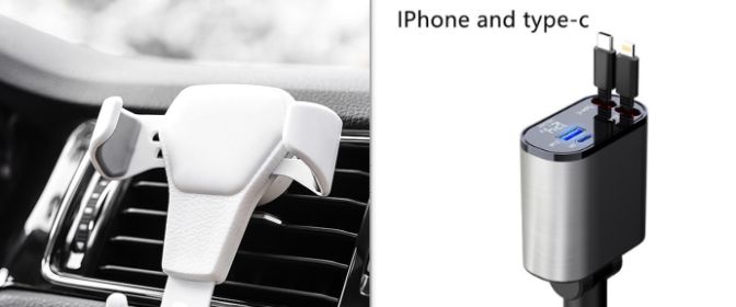 Metal Car Charger 100W Super Fast Charging Car Cigarette Lighter USB And TYPE-C Adapter (Option: White1-100W)